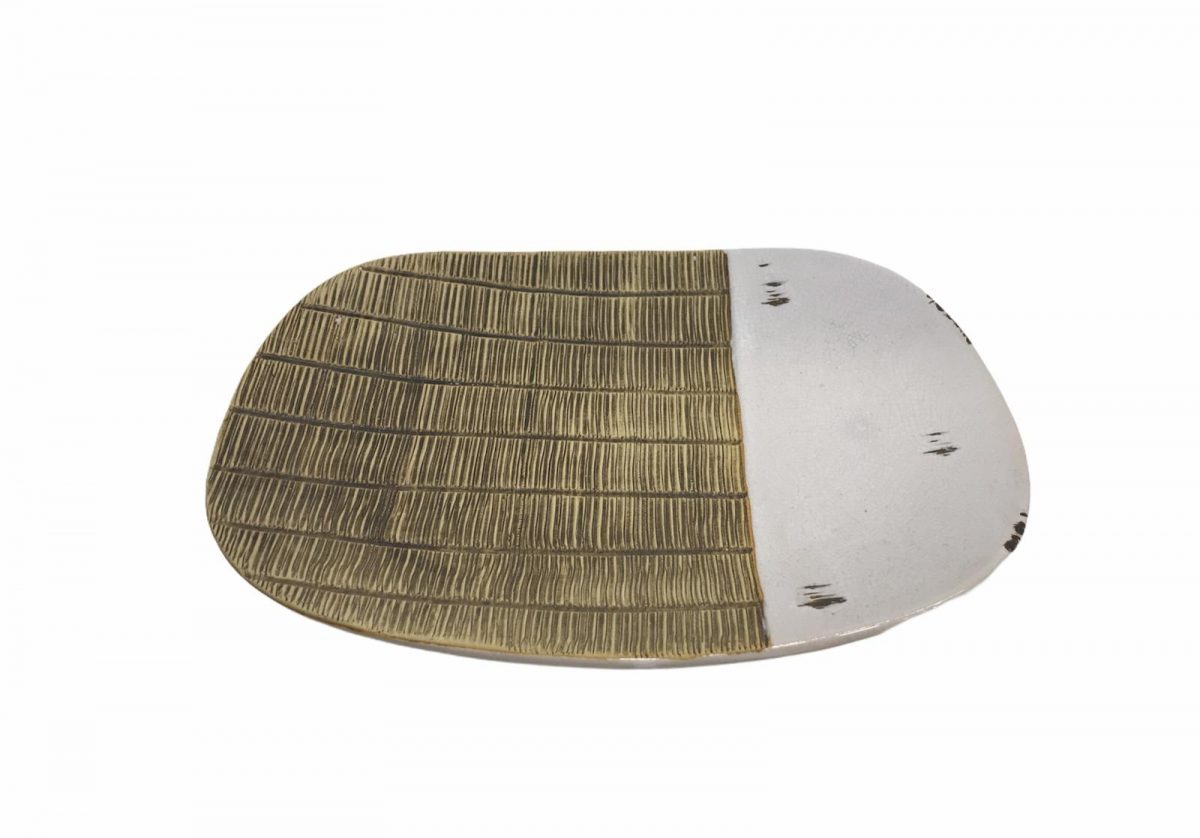 κεραμικη πιατελα 23x31 cmχρωμα καφε μπεζτιμη 17E