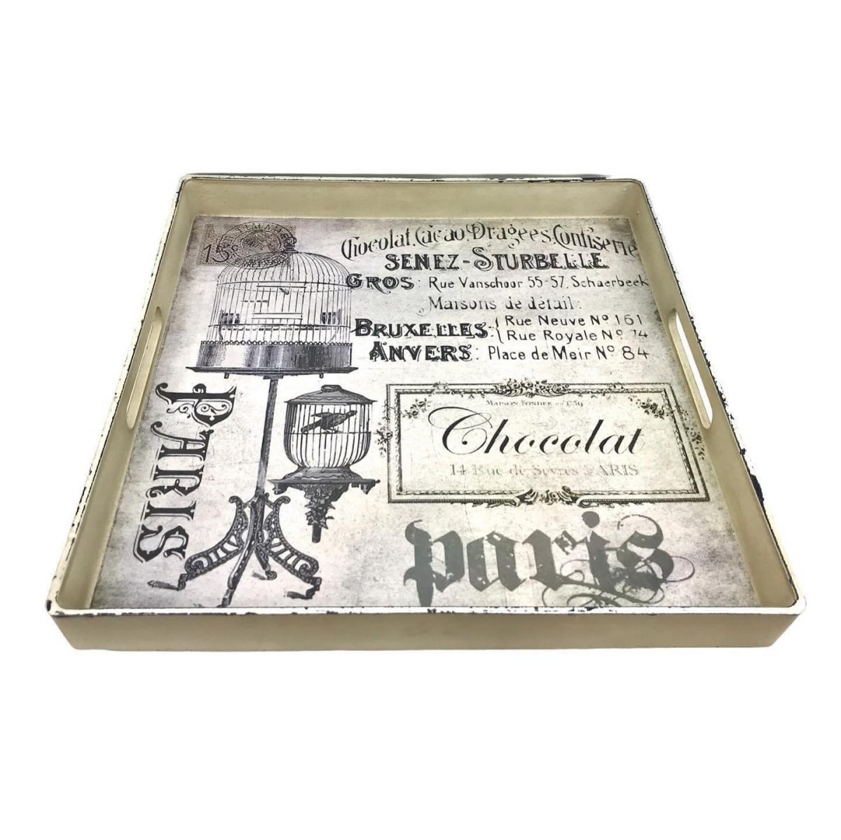 ξυλινος τετραγωνος δισκος decoupase κλουβια 35 cm τιμη 14E