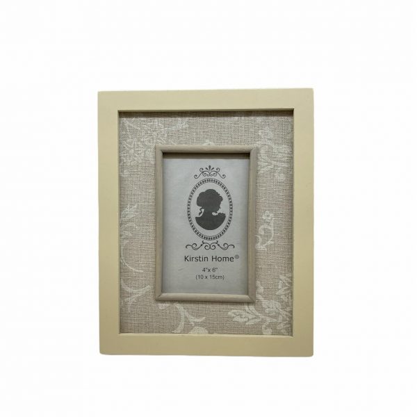 ξυλινη κορνιζα με υφασμα χρωμα μπεζ 26x21 cm τιμη 14E