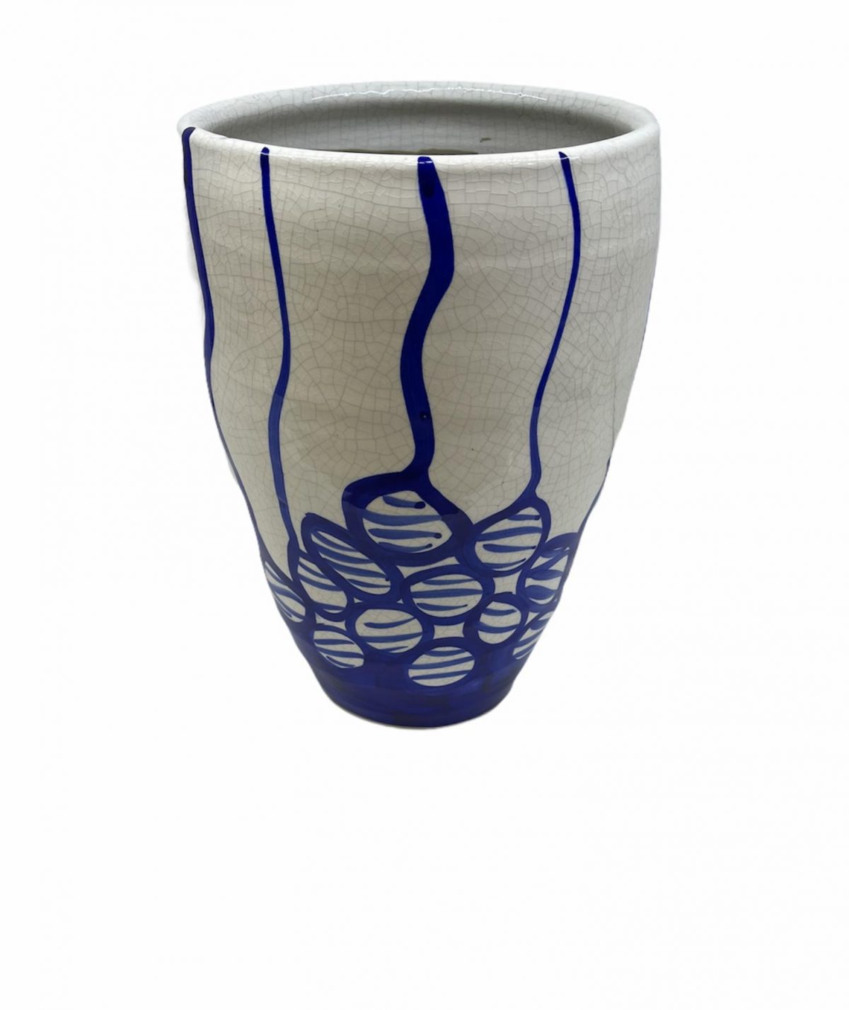 Βαζο κεραμικο χρωμα μπλε ασπρο18χ29 τιμη 45E