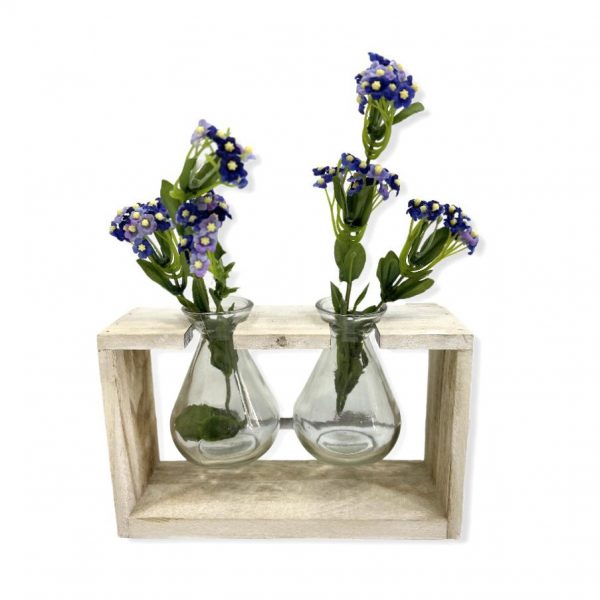 Ξύλινο διακοσμητικό σετ 2 βαζάκια 14χ21τιμή 15