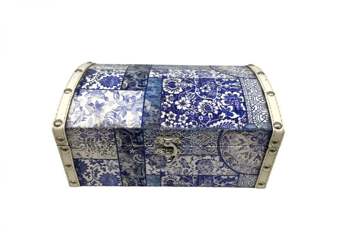 βεκρακης 20256 ξυλινο κουτι δερματινι χρωμα μπλε ασπρο 9x23 cm τιμη 24E