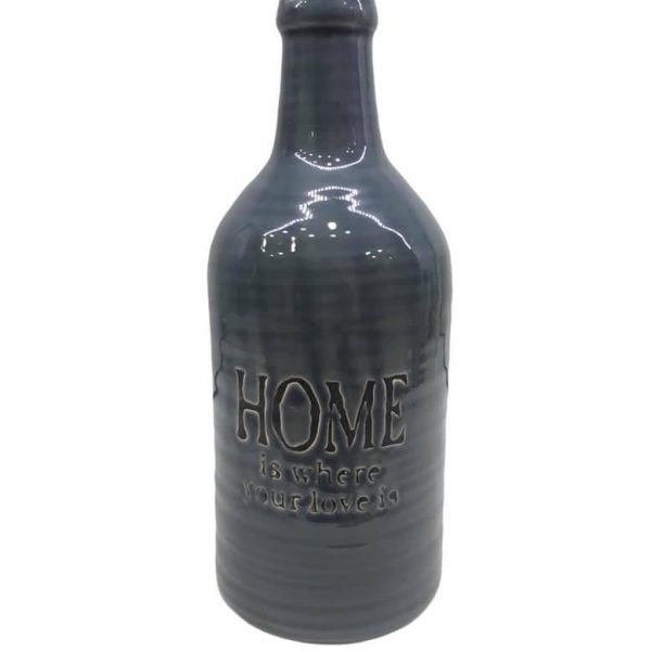 κεραμικο μπουκαλι Home χρωμα μπλε 31 x12 cm τιμη 17E