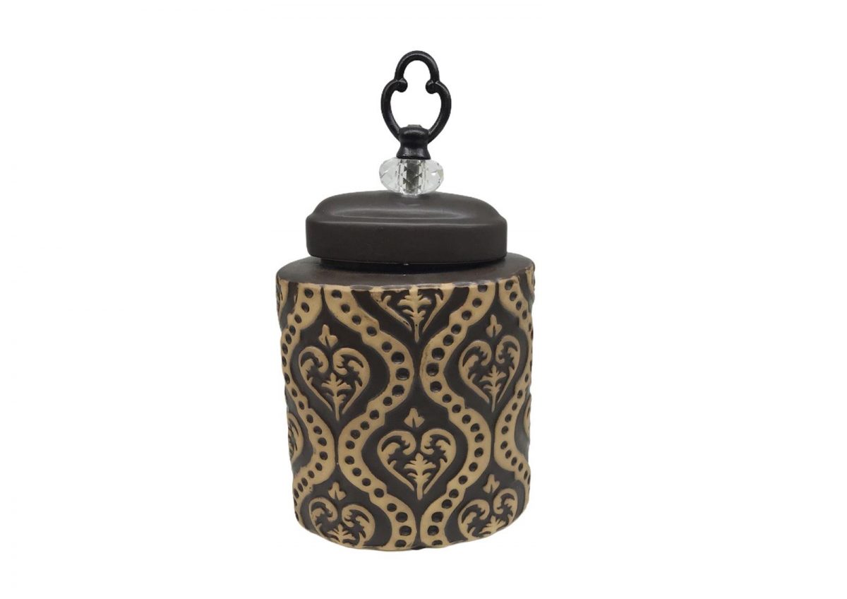 κεραμικο πλατη βαζο με καπακι αναγλυφα σχεδια 33x17 cm τιμη 19E