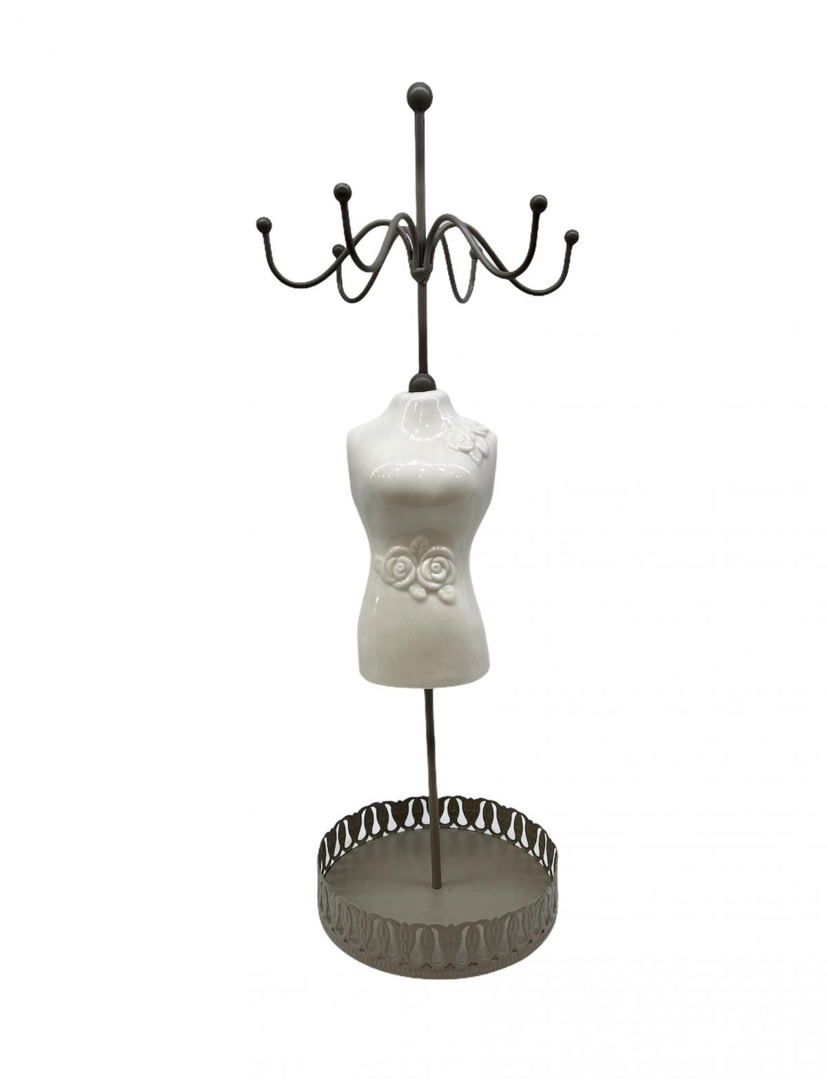 μπιζουτιερα κεραμικη με μεταλλικη βαση χρωμα λευκο γκρι 33x11cm τιμη 1650Eκωδ προιοντος 56422