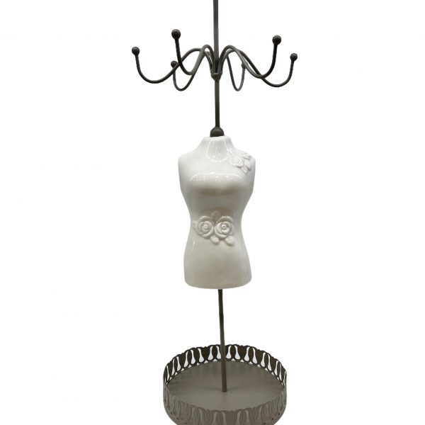 μπιζουτιερα κεραμικη με μεταλλικη βαση χρωμα λευκο γκρι 33x11cm τιμη 1650Eκωδ προιοντος 56422